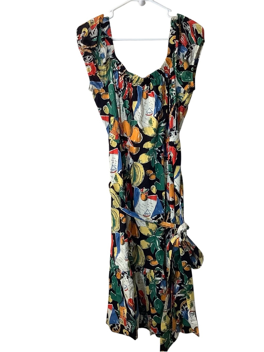 J. Crew Women's Multicolor Fruit-Print Scoop Neck Dress